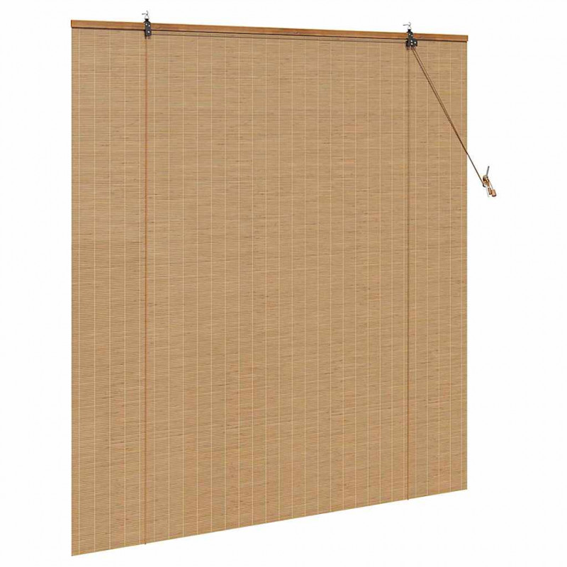Roleta z zasłonami Brązowy 150 x 160 cm Bambus