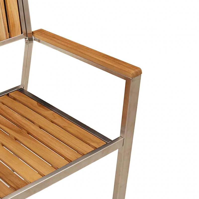 Krzesło Ogrodowe 2 pcs Brązowy Lite drewno teakowe