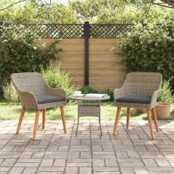 Krzesło Ogrodowe 2 pcs Czarny 62,5 x 55 x 82 cm polirattan