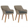 Krzesło Ogrodowe 2 pcs Czarny 62,5 x 55 x 82 cm polirattan