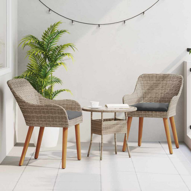 Krzesło Ogrodowe 2 pcs Czarny 62,5 x 55 x 82 cm polirattan