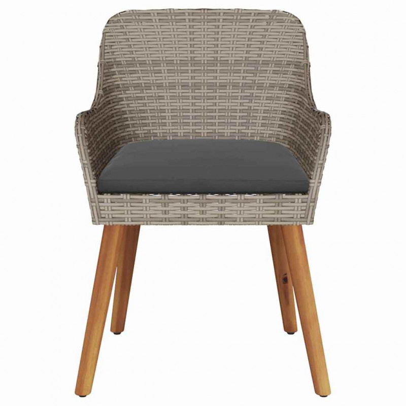 Krzesło Ogrodowe 2 pcs Czarny 62,5 x 55 x 82 cm polirattan