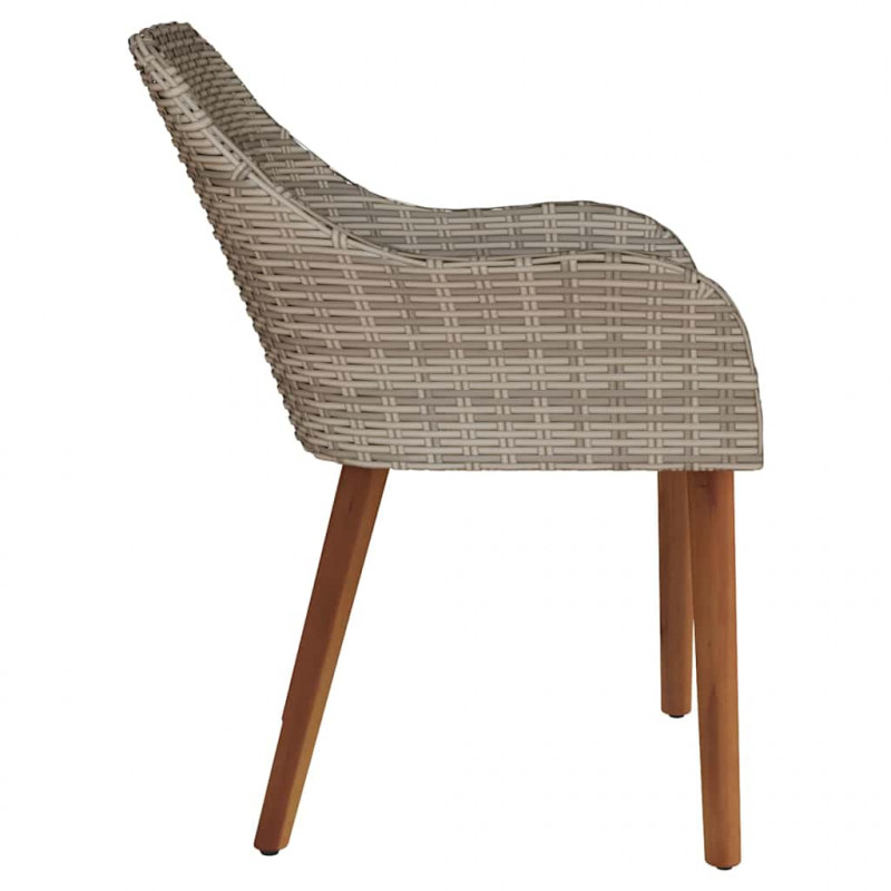 Krzesło Ogrodowe 2 pcs Czarny 62,5 x 55 x 82 cm polirattan