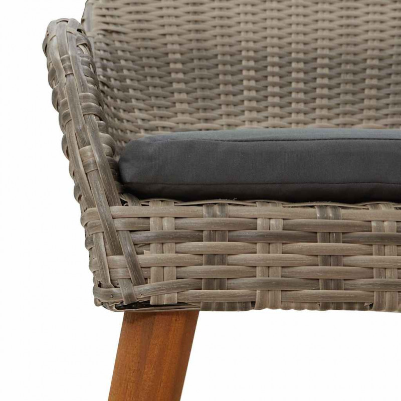 Krzesło Ogrodowe 2 pcs Czarny 62,5 x 55 x 82 cm polirattan