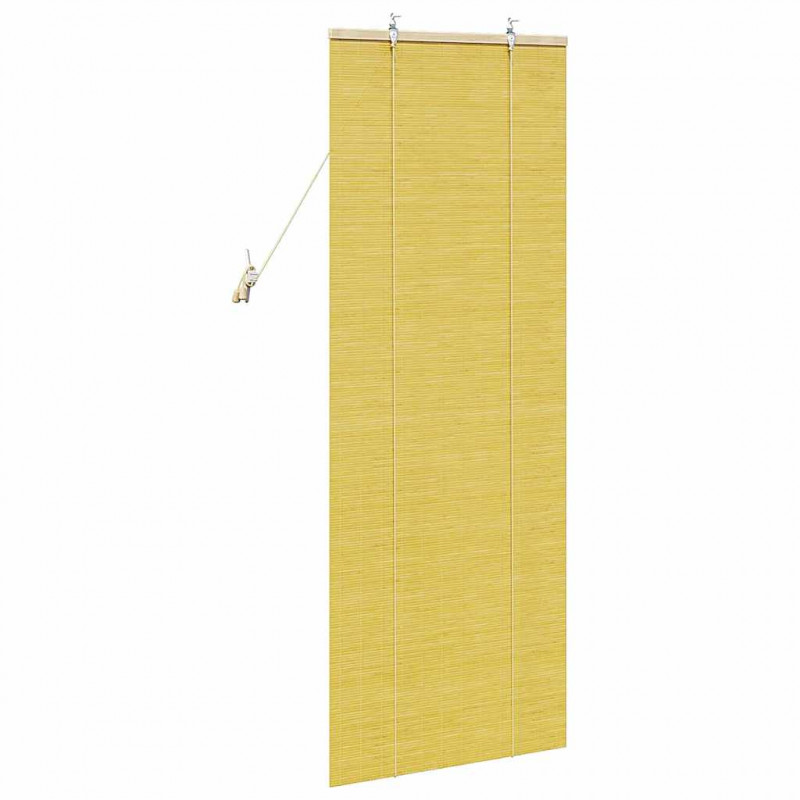 Roleta z zasłonami Żółty 60 x 160 cm Bambus