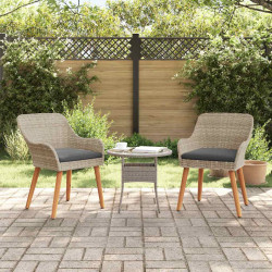 Krzesło Ogrodowe 2 pcs Jasnoszary 62,5 x 55 x 82 cm polirattan