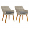 Krzesło Ogrodowe 2 pcs Jasnoszary 62,5 x 55 x 82 cm polirattan