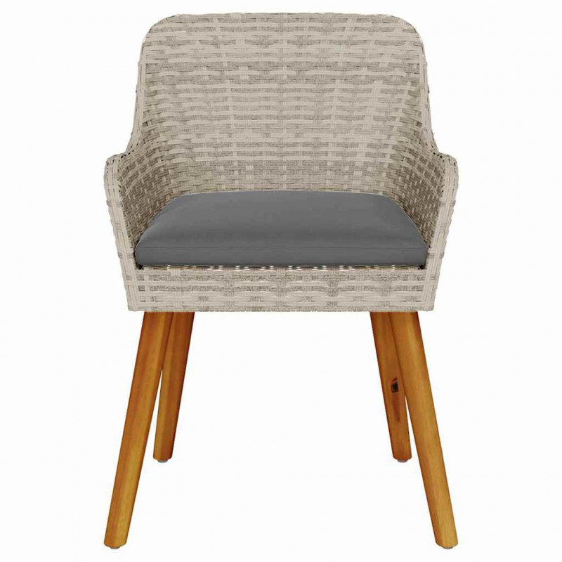 Krzesło Ogrodowe 2 pcs Jasnoszary 62,5 x 55 x 82 cm polirattan
