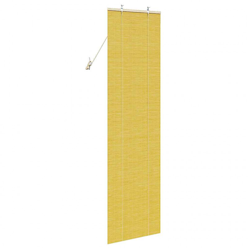 Roleta z zasłonami Żółty 60 x 220 cm Bambus