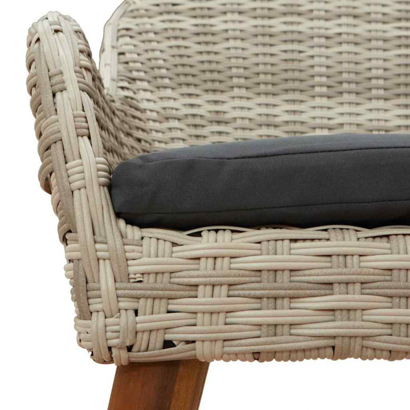 Krzesło Ogrodowe 2 pcs Jasnoszary 62,5 x 55 x 82 cm polirattan