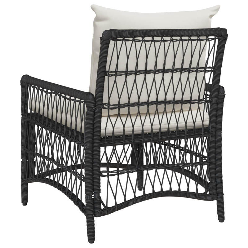 Krzesło Ogrodowe z poduszką Czarny 73 x 61 x 77 cm polirattan