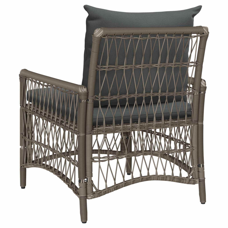 Krzesło Ogrodowe z poduszką Szary 73 x 61 x 77 cm polirattan