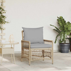 Krzesło Ogrodowe z poduszką Beżowy 73 x 61 x 77 cm polirattan