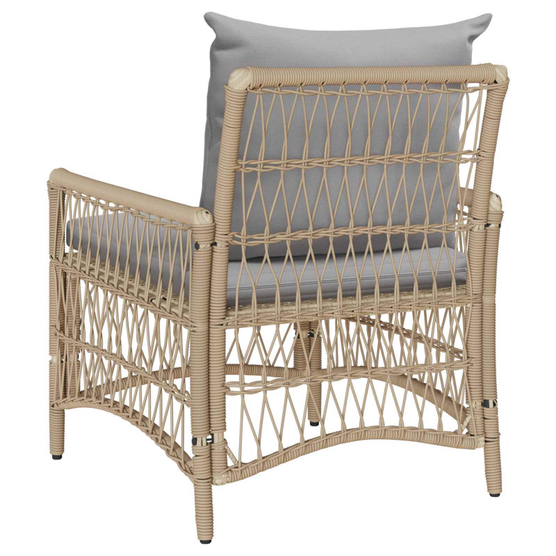 Krzesło Ogrodowe z poduszką Beżowy 73 x 61 x 77 cm polirattan