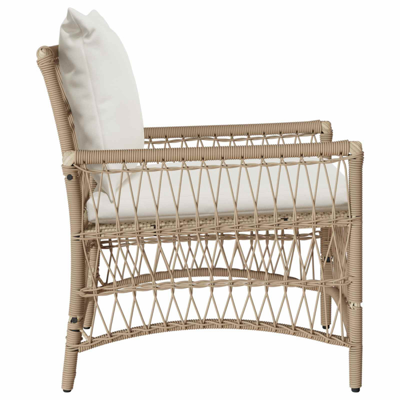 Krzesło Ogrodowe z poduszką Beżowy 73 x 61 x 77 cm polirattan