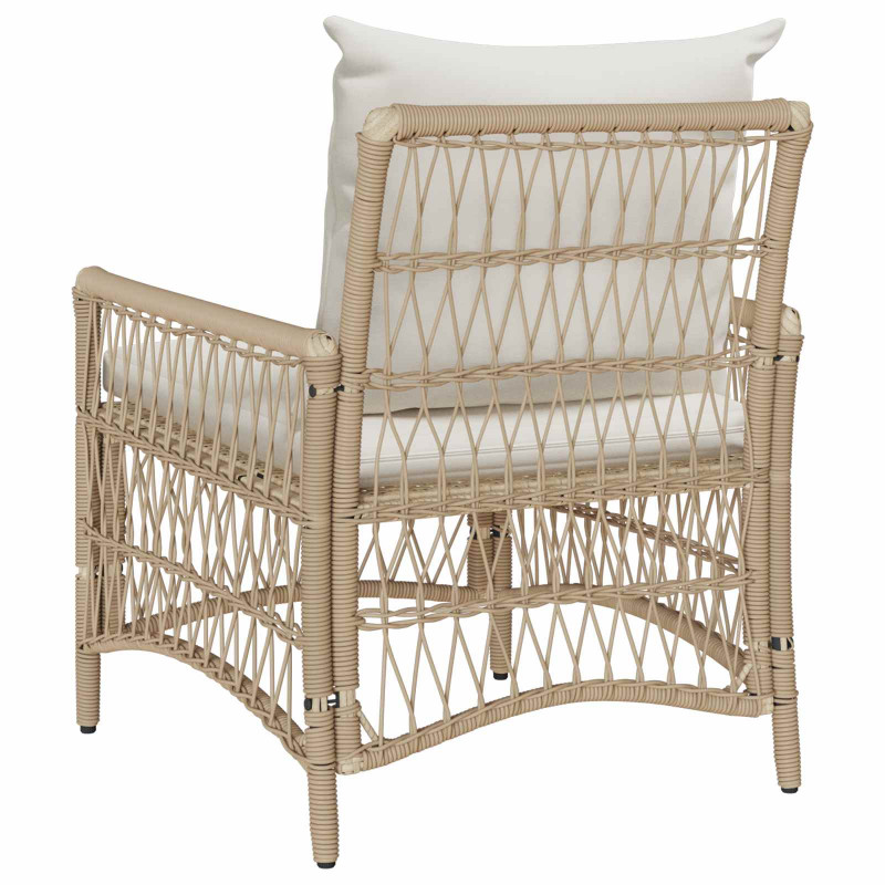 Krzesło Ogrodowe z poduszką Beżowy 73 x 61 x 77 cm polirattan