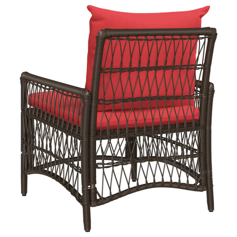 Krzesło Ogrodowe z poduszką Brązowy 73 x 61 x 77 cm polirattan