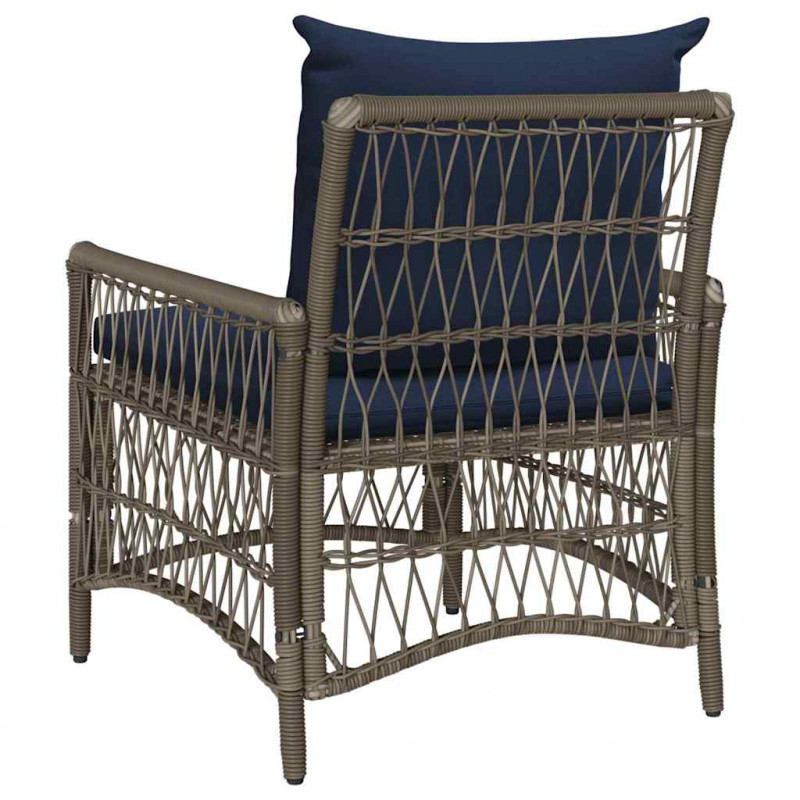 Krzesło Ogrodowe z poduszką Szary 73 x 61 x 77 cm polirattan