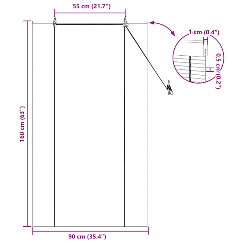 Roleta z zasłonami Żółty 90 x 160 cm Bambus
