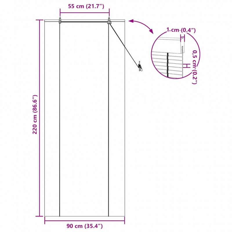 Roleta z zasłonami Żółty 90 x 220 cm Bambus