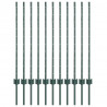 Słupek ogrodzeniowy. 11 pcs Zielony 100 cm Stal