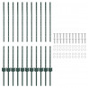 Słupek ogrodzeniowy. 11 pcs Zielony 100 cm Stal