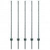 Słupek ogrodzeniowy. 5 pcs Zielony 120 cm Stal