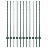 Słupek ogrodzeniowy. 11 pcs Zielony 120 cm Stal