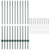 Słupek ogrodzeniowy. 11 pcs Zielony 120 cm Stal
