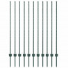 Słupek ogrodzeniowy. 11 pcs Zielony 140 cm Stal