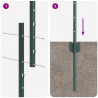 Słupek ogrodzeniowy. 5 pcs Zielony 160 cm Stal