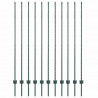 Słupek ogrodzeniowy. 11 pcs Zielony 160 cm Stal