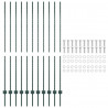 Słupek ogrodzeniowy. 11 pcs Zielony 160 cm Stal