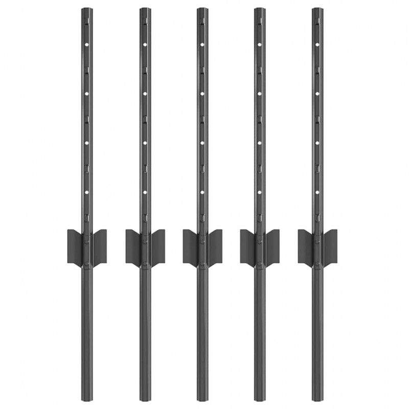 Słupek ogrodzeniowy. 5 pcs Szary 40 cm Stal