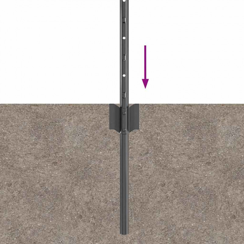 Słupek ogrodzeniowy. 5 pcs Szary 40 cm Stal