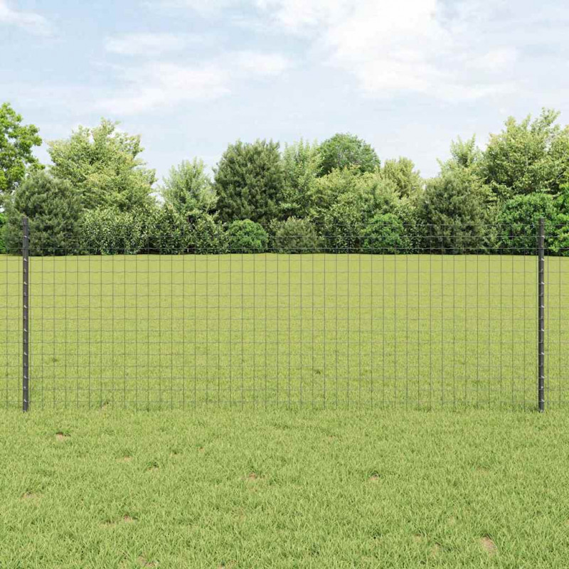 Słupek ogrodzeniowy. 11 pcs Szary 80 cm Stal