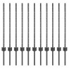 Słupek ogrodzeniowy. 11 pcs Szary 80 cm Stal