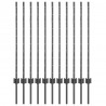 Słupek ogrodzeniowy. 11 pcs Szary 100 cm Stal