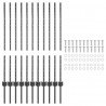 Słupek ogrodzeniowy. 11 pcs Szary 100 cm Stal