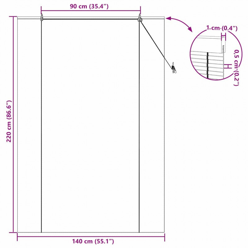 Roleta z zasłonami Żółty 140 x 220 cm Bambus