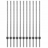 Słupek ogrodzeniowy. 11 pcs Szary 120 cm Stal