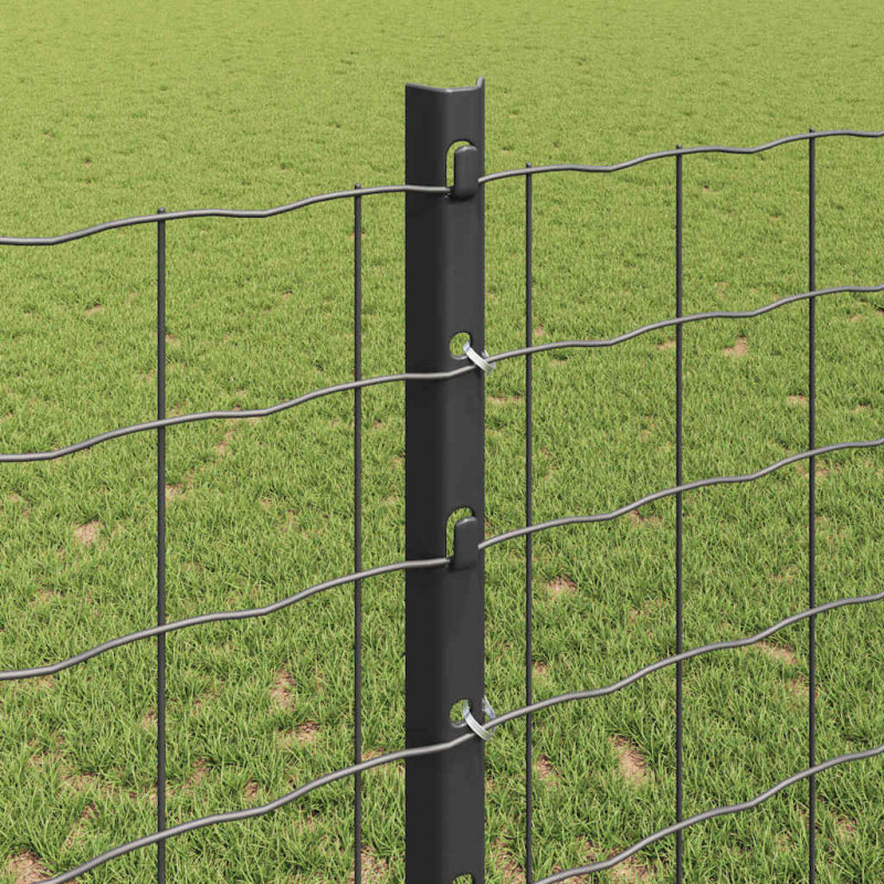 Słupek ogrodzeniowy. 11 pcs Szary 120 cm Stal