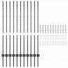 Słupek ogrodzeniowy. 11 pcs Szary 120 cm Stal