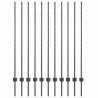 Słupek ogrodzeniowy. 11 pcs Szary 140 cm Stal