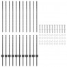 Słupek ogrodzeniowy. 11 pcs Szary 140 cm Stal