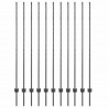 Słupek ogrodzeniowy. 11 pcs Szary 150 cm Stal