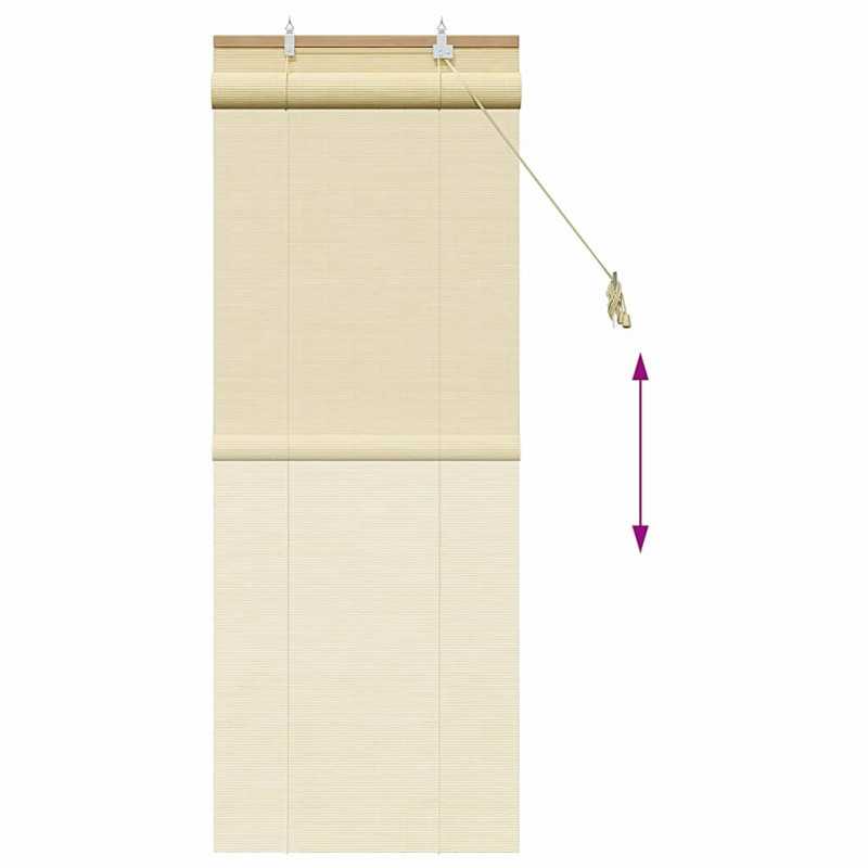 Roleta z zasłonami natura 60 x 160 cm Bambus