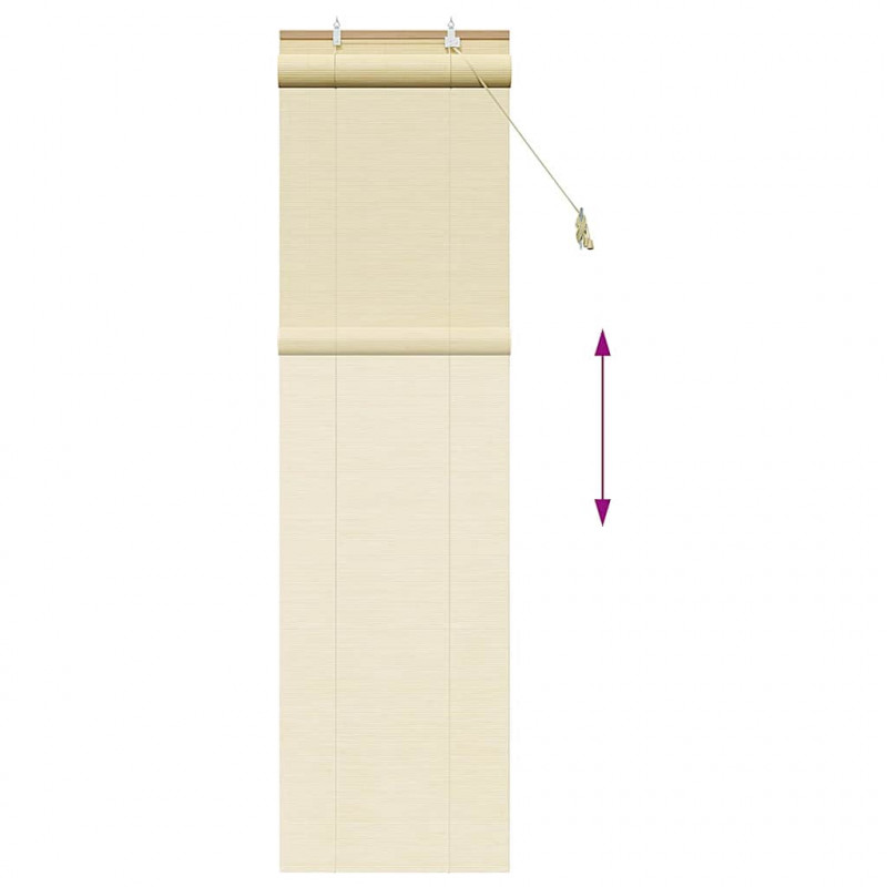 Roleta z zasłonami natura 60 x 220 cm Bambus