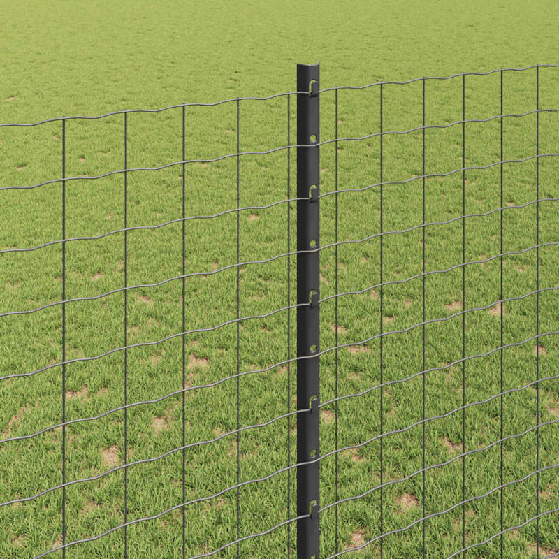 Słupek ogrodzeniowy. 11 pcs Szary 160 cm Stal