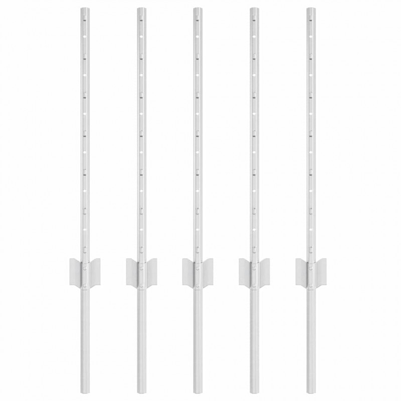 Słupek ogrodzeniowy. 5 pcs Srebrny 60 cm Stal